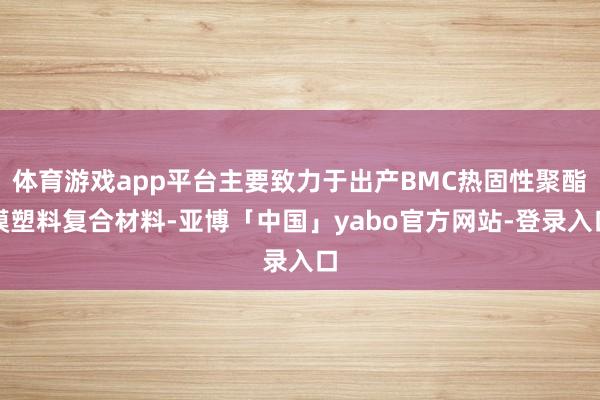 体育游戏app平台主要致力于出产BMC热固性聚酯模塑料复合材料-亚博「中国」yabo官方网站-登录入口